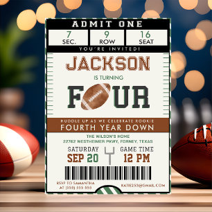 Football 4th Birthday Invitation