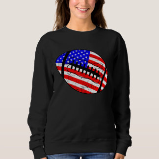 Football 4th Of July USA Ball Sport American Flag Sweatshirt