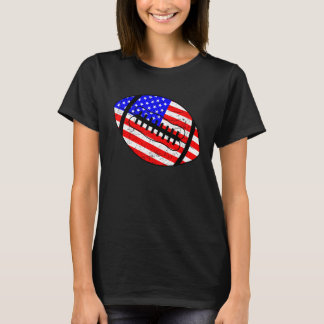 Football 4th Of July USA Ball Sport American Flag T-Shirt