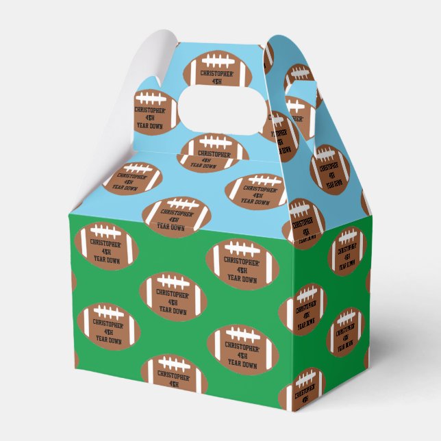 Football 4th Year Down Birthday Favour Box (Front Side)