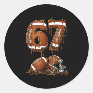 Football 67 Six Seven Meme Funny 6-7 Drip American Classic Round Sticker