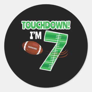Football 7th Birthday Party Player Game Lover Team Classic Round Sticker