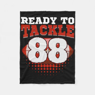 Football 88th Birthday Player Tackle Team Sports T Fleece Blanket