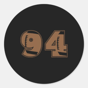 Football 94 Jersey Number  Classic Round Sticker