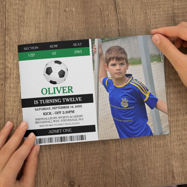 Football Admit One Photo Birthday Party Invitation (Creator Uploaded)
