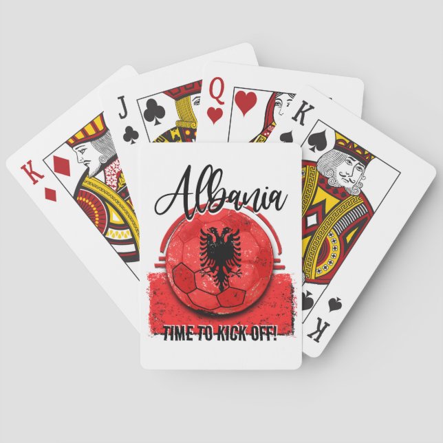 Football Albania Flag, National Soccer Playing Cards (Back)
