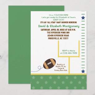 Football All Star Sports Theme Baby Shower Invite