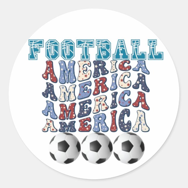 FOOTBALL AMERICAN CLASSIC ROUND STICKER (Front)