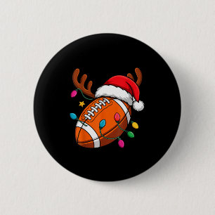Football American Reindeer Horns Christmas Xmas Ba 6 Cm Round Badge