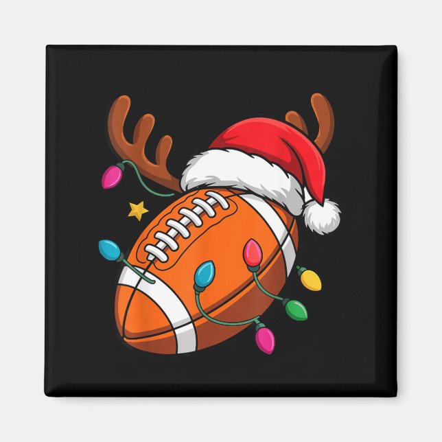 Football American Reindeer Horns Christmas Xmas Ba Magnet (Front)