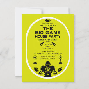 Football And BBQ House Party Card