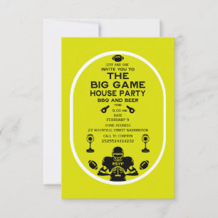Football And BBQ House Party RSVP Card
