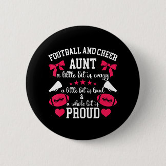 Football And Cheer Aunt Proud Football & Cheer 6 Cm Round Badge