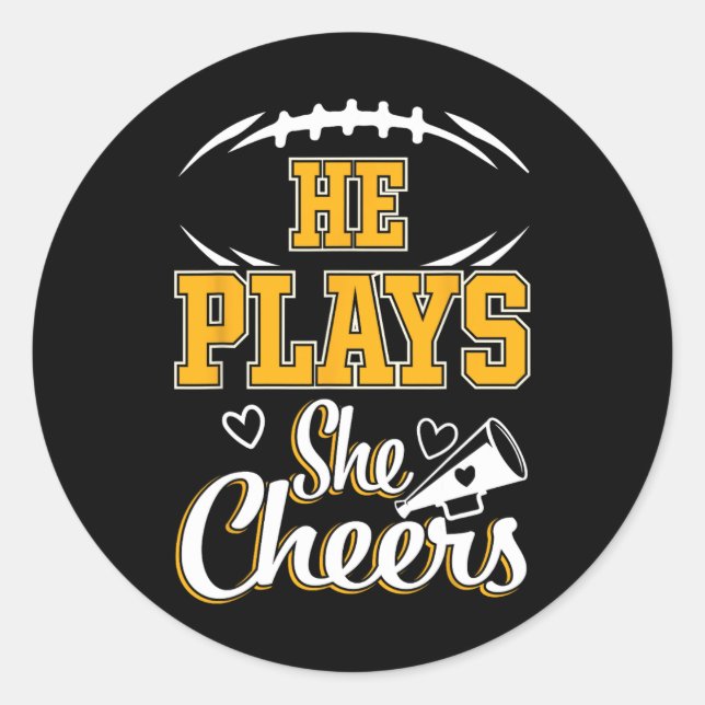 Football And Cheer Mum Cheerleading Mother Footbal Classic Round Sticker (Front)