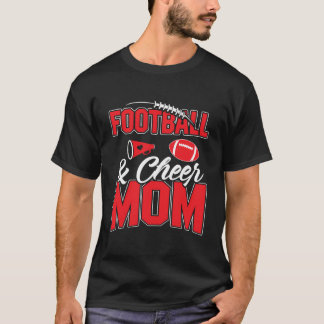 Football And Cheer Mum Cheerleading Mother Footbal T-Shirt