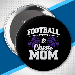 Football and Cheer Mum - High School Sports 10 Cm Round Badge