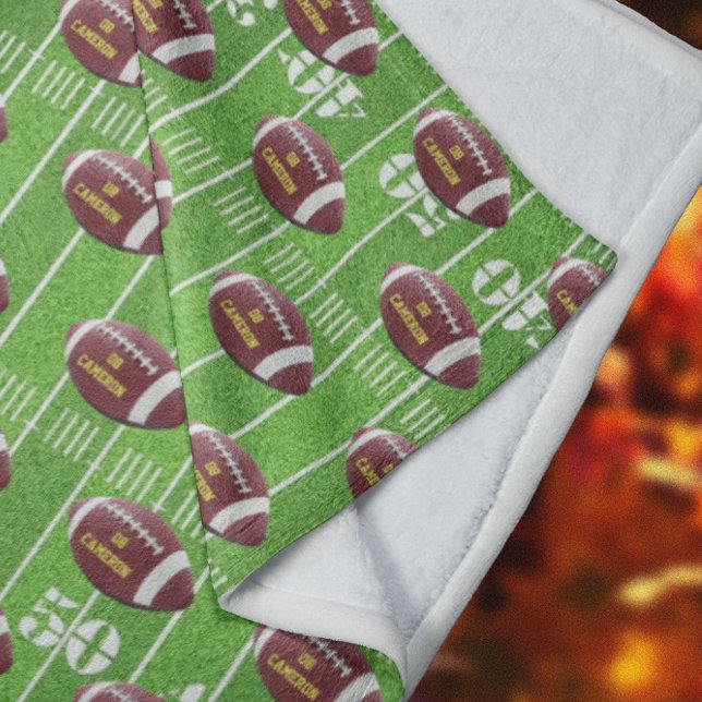 Football and Field Personalised Fleece Blanket (Creator Uploaded)