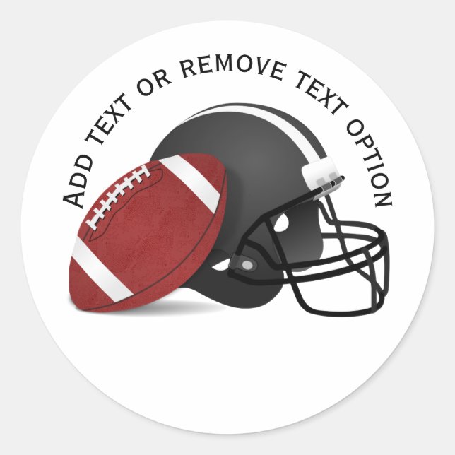 Football and Football Helmet Classic Round Sticker (Front)