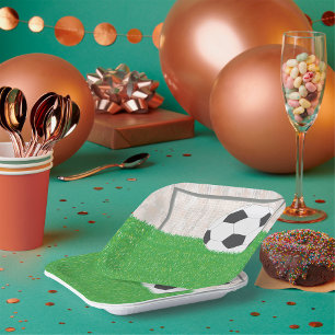 Football And Goal Paper Plate