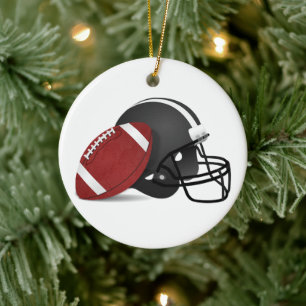  Football And Helmet Christmas  Ceramic Tree Decoration