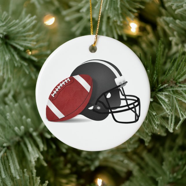  Football And Helmet Christmas  Ceramic Tree Decoration (Tree)