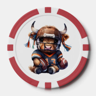 Football And Highland Cows Poker Chips