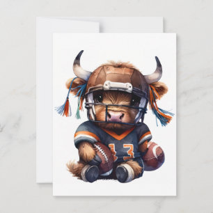 Football And Highland Cows Postcard