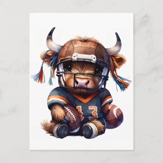 Football And Highland Cows Postcard (Front)