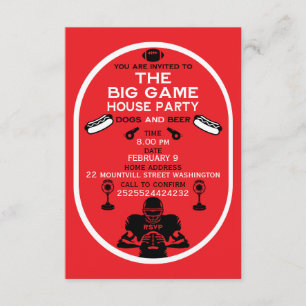 Football And Hotdog House Party Enclosure Card