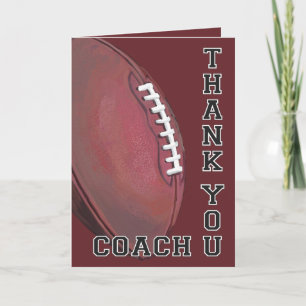 Football Art Thank You Coach Card