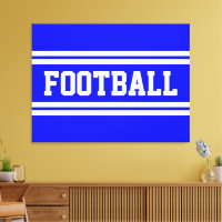FOOTBALL Athletic Bright Blue White Racing Stripes