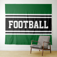 FOOTBALL Athletic Green Black White Racing Stripes