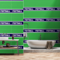 FOOTBALL Athletic Green Navy Blue White Stripes