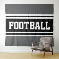 FOOTBALL Athletic Grey Black White Racing Stripes
