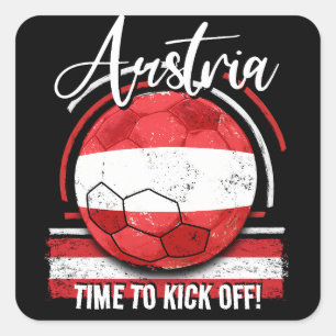 Football Austria Flag, Soccer Sports Square Sticker