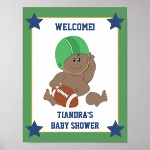 Football Baby African American Welcome Sign