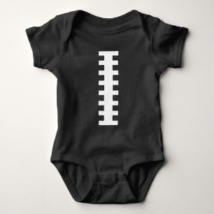 FOOTBALL BABY Black & White  Front Football Design Bodysuit