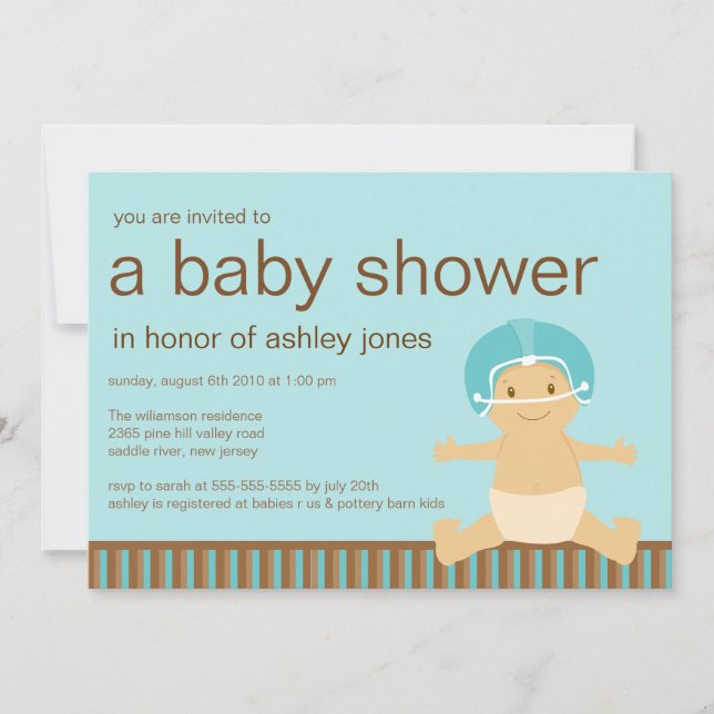 Football Baby Boy Baby Shower Invitation (Front)