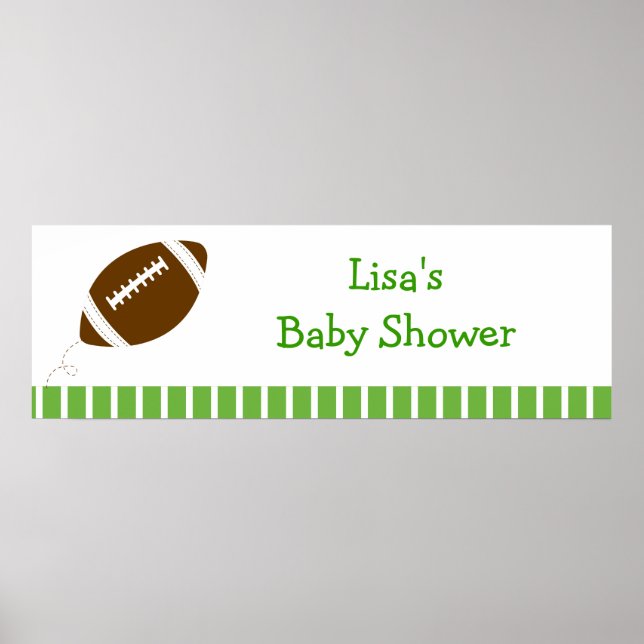 Football Baby Boy Personalised Banner Sign (Front)