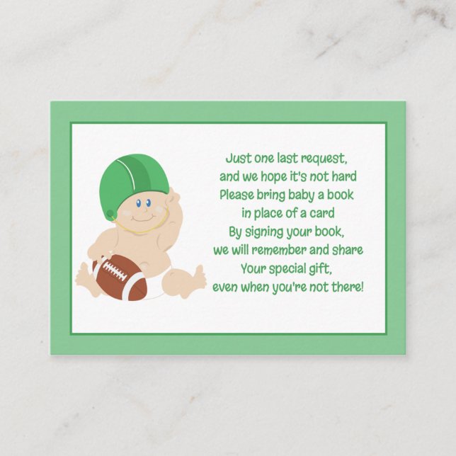 Football Baby Enclosure Book Request Cards (Front)