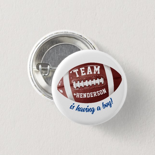 Football Baby Shower 3 Cm Round Badge (Front & Back)