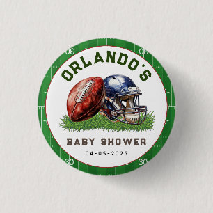 Football Baby Shower   A Little All Star Is On His 3 Cm Round Badge