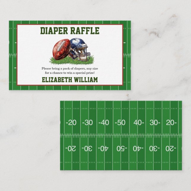 Football Baby Shower | A Little All Star Is On His Enclosure Card (Front/Back)
