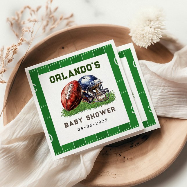 Football Baby Shower | A Little All Star Is On His Napkin (Creator Uploaded)