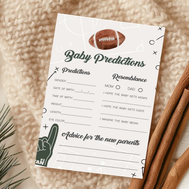Football Baby Shower Baby Predictions Game (Football Sports Baby Shower Baby Predictions Game )