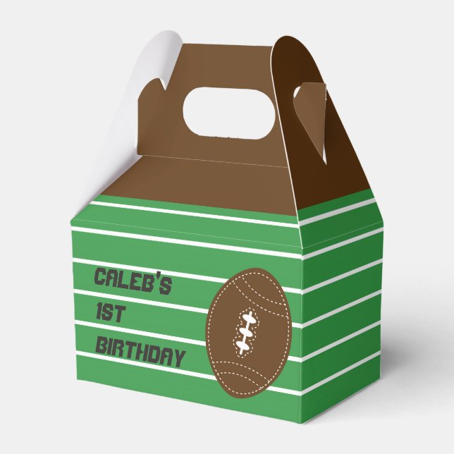 Football Baby Shower Birthday Party Favour Boxes (Front Side)