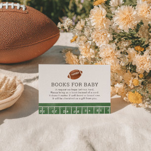 Football Baby Shower Books for Baby Enclosure Card