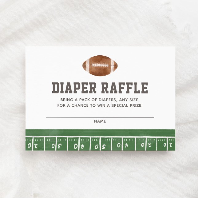 Football Baby Shower Diaper Raffle Ticket Enclosure Card (Creator Uploaded)