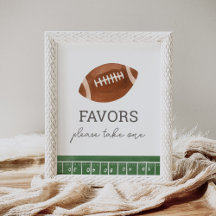 Football Baby Shower Favours Sign
