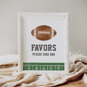 Football Baby Shower Favours Sign
